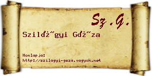 Szilágyi Géza névjegykártya