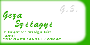 geza szilagyi business card